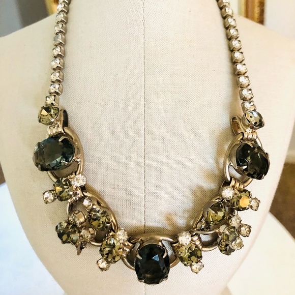 Vintage Juliana Grey Rhinestone 5 Link Necklace - Picture 11 of 16